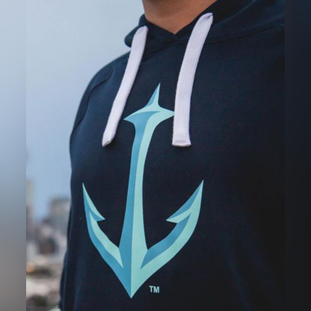 NHL Seattle Kraken Original Navy Hoodie with Blue Anchor